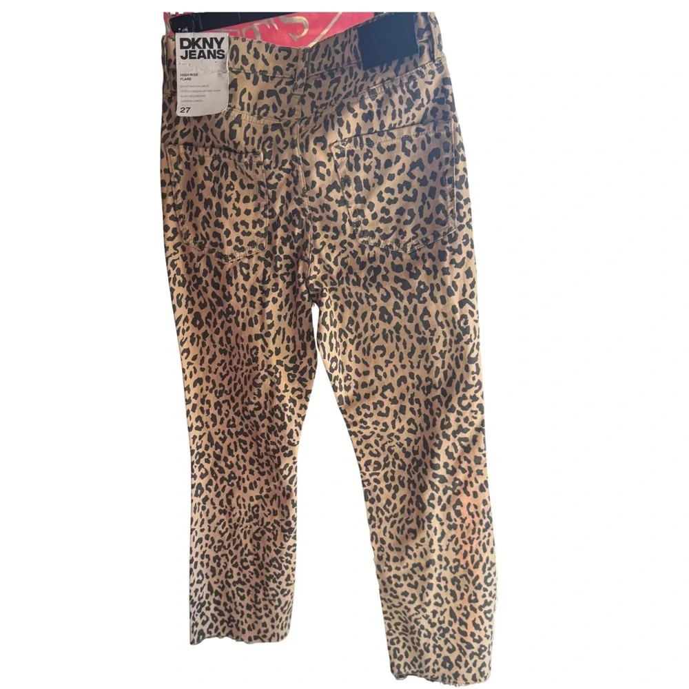 DKNY Jeans - Leopard Print High Rise Flare - 27 - Fast Ship - Picture 2 of 6